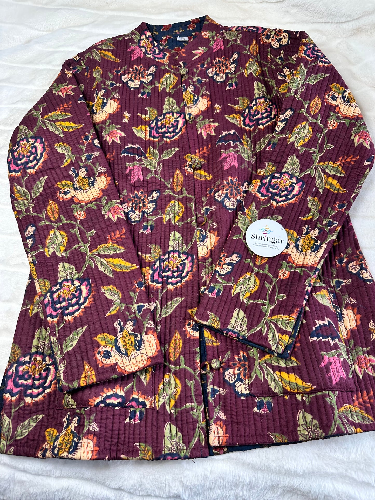 Burgundy Quilted Reversible Jacket