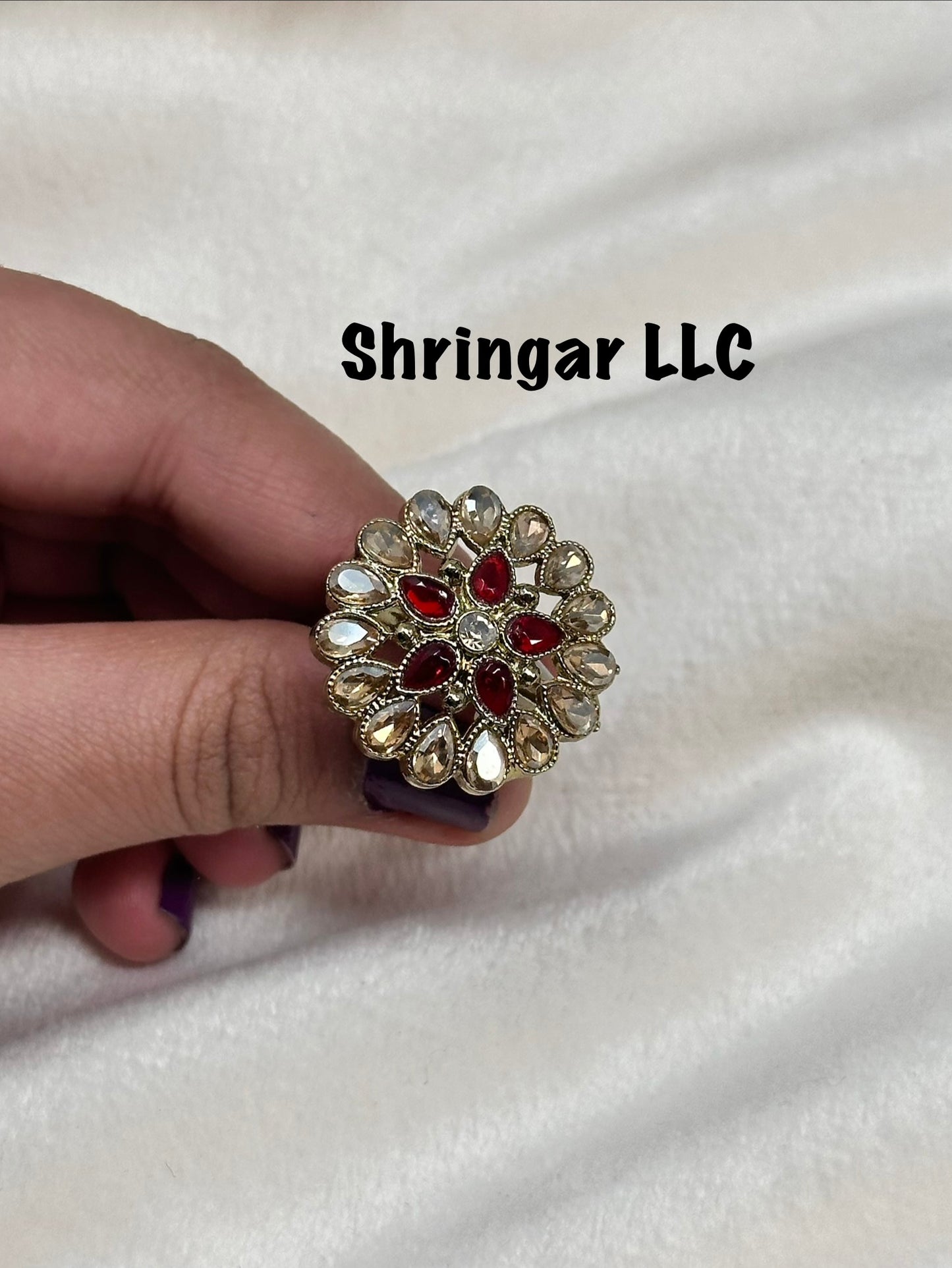Floral Burst Adjustable Ring