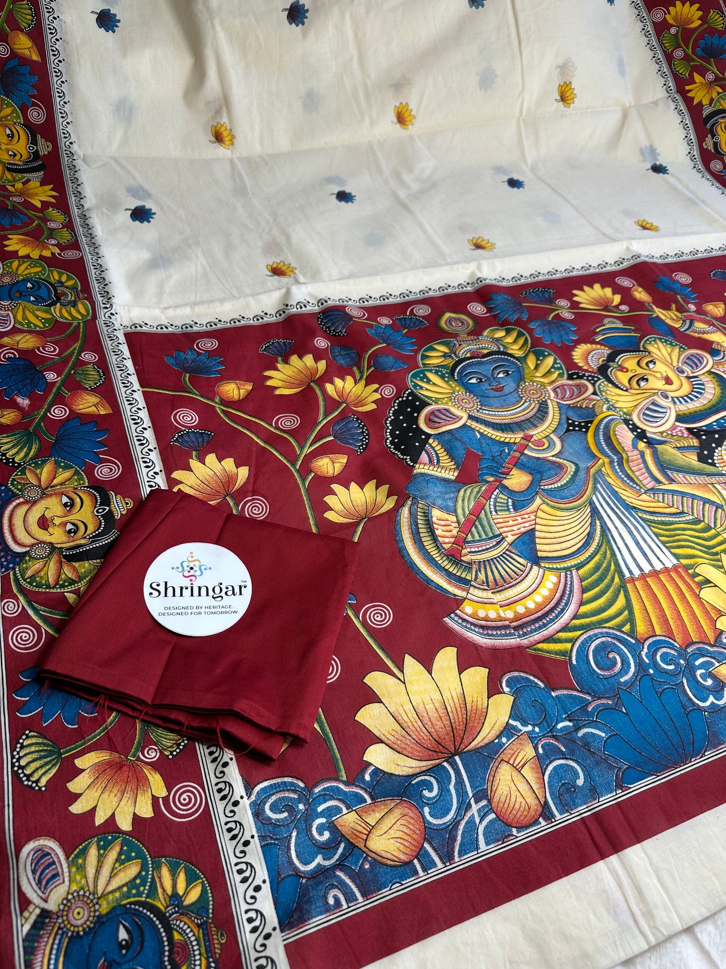 Kerala Saree with Blouse Fabric
