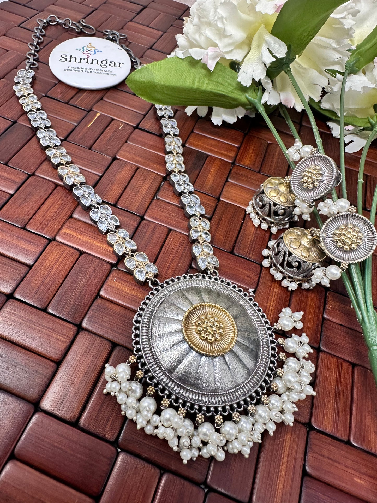 Aura Dual tone Statement Set