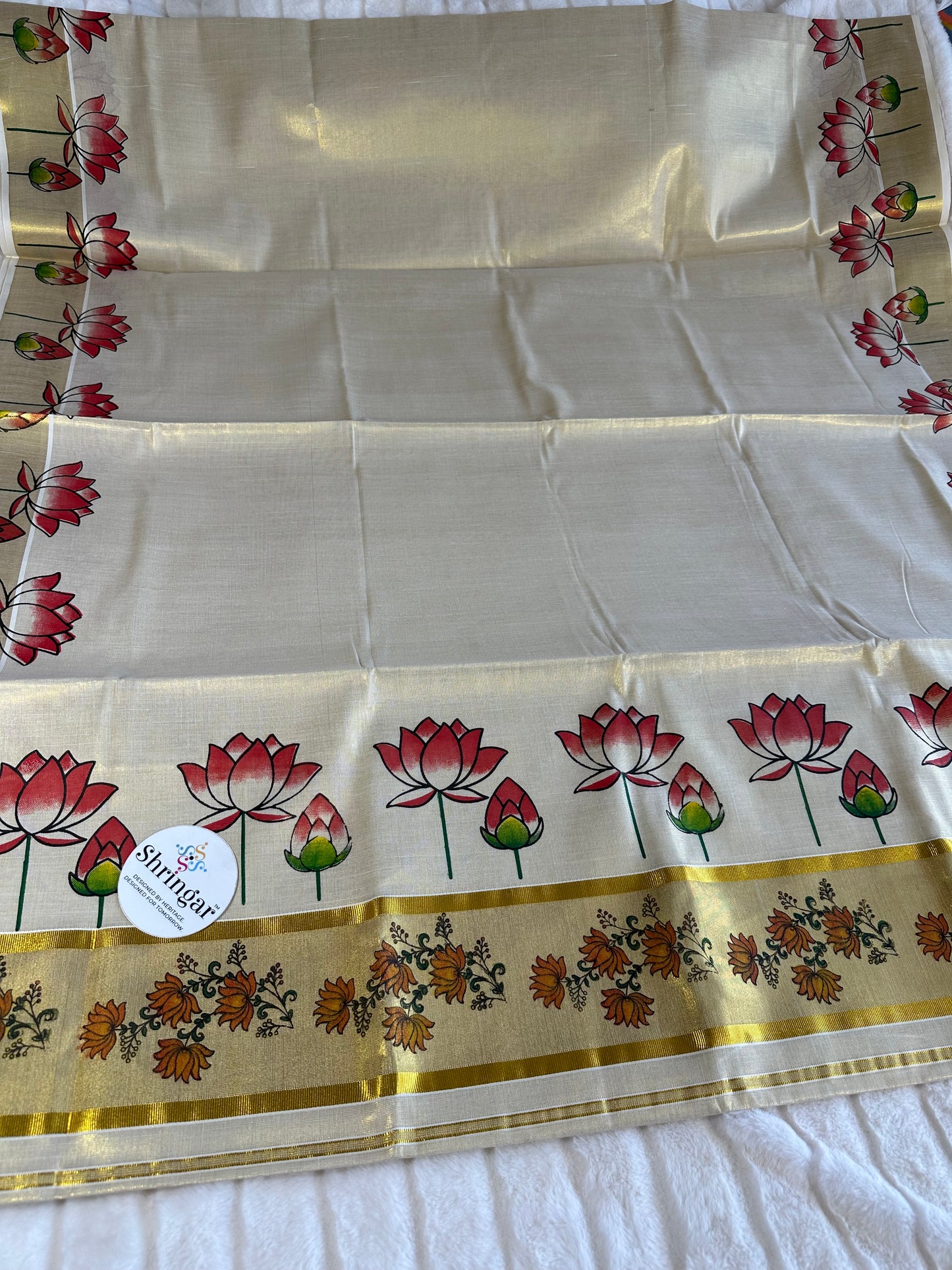 Kerala Saree with Blouse Fabric
