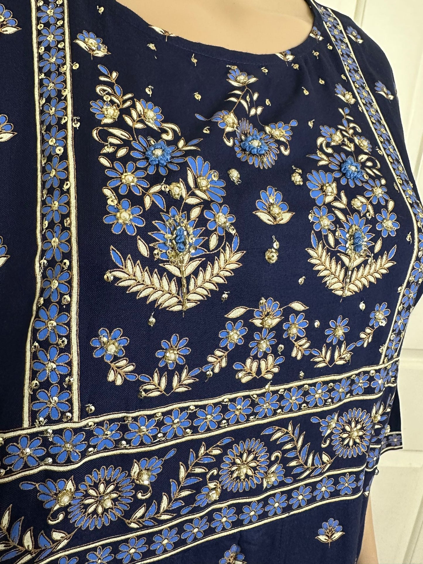 Beautiful Rayon kurti with stone work