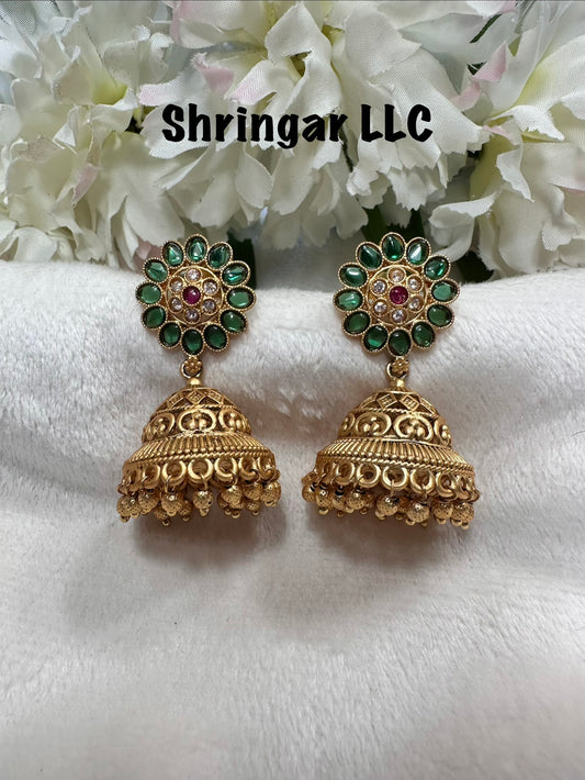Bloom - Antique gold Jhumki