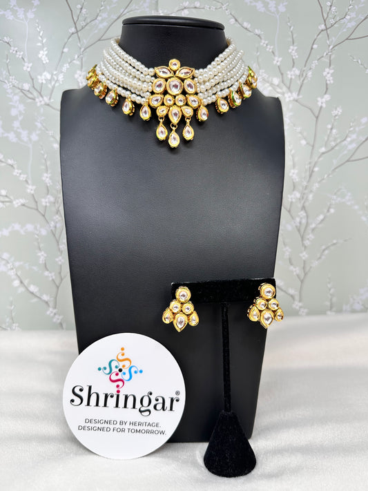 Kundan and Pearl Choker Set