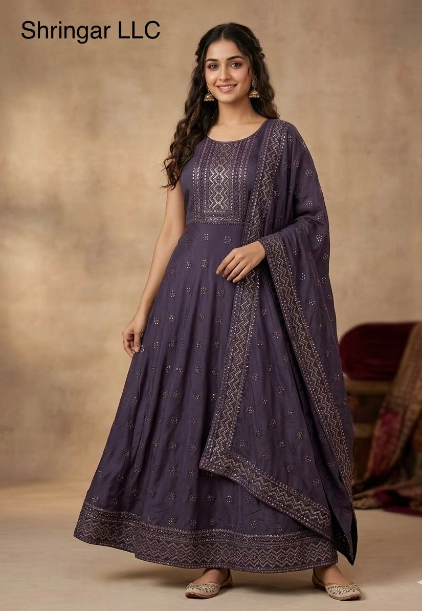 Gown with bottom and dupatta