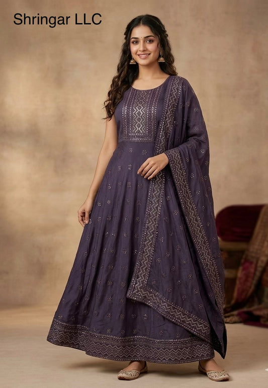 Gown with bottom and dupatta