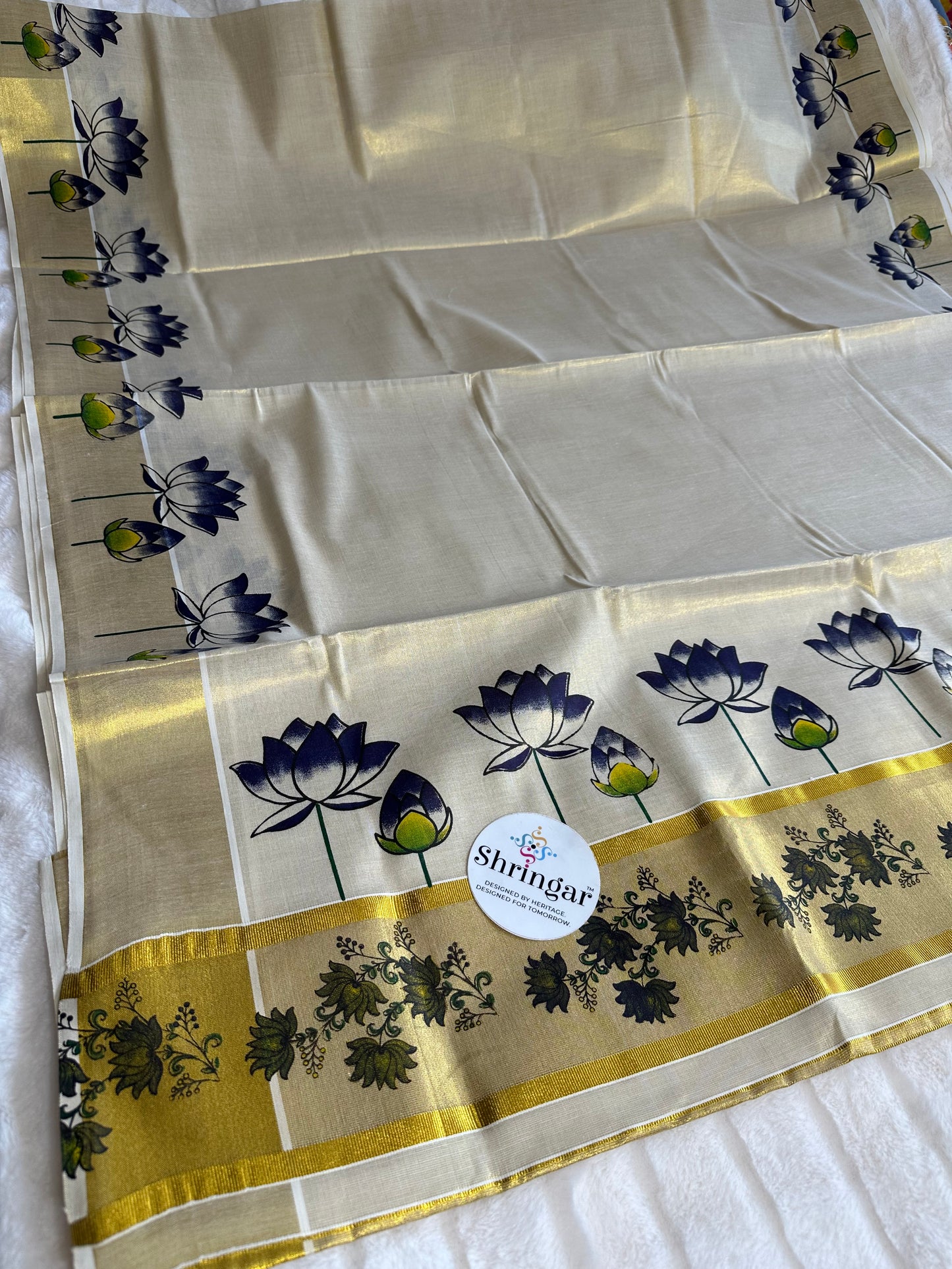 Kerala Saree with Blouse Fabric