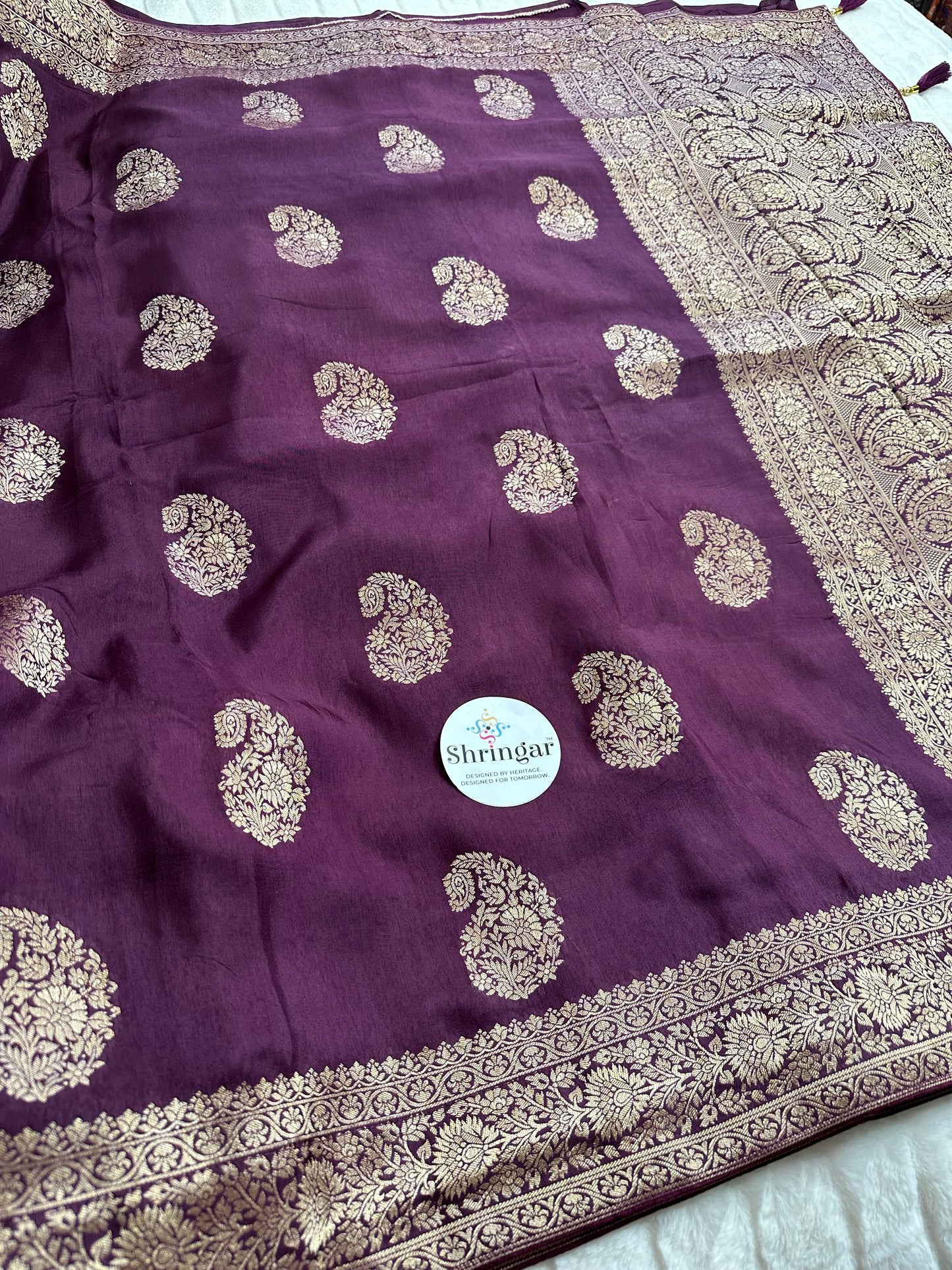 Pure Munga Silk Saree - Wine color