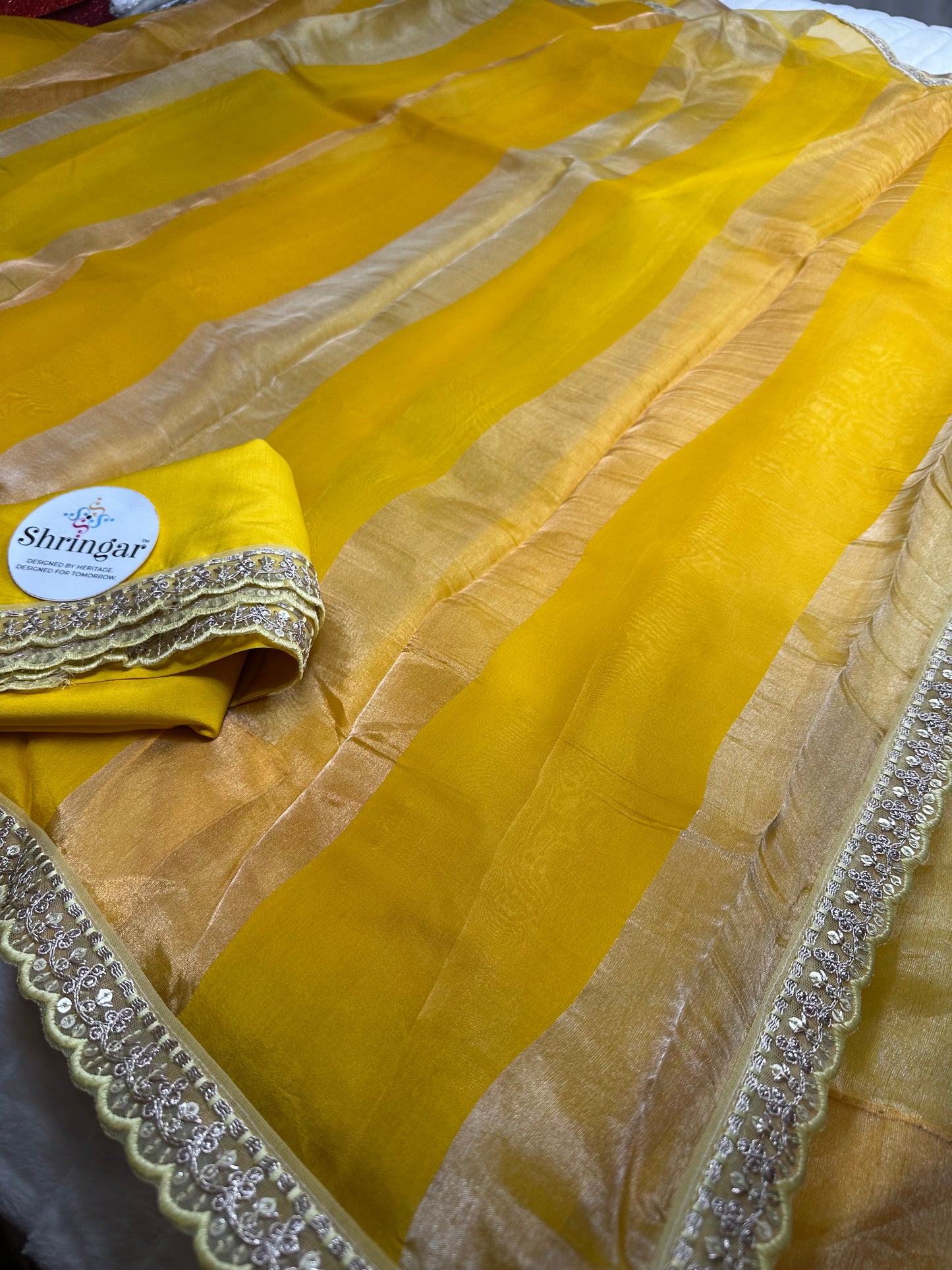 Pure Banarasi Tissue Silk Saree - Yellow