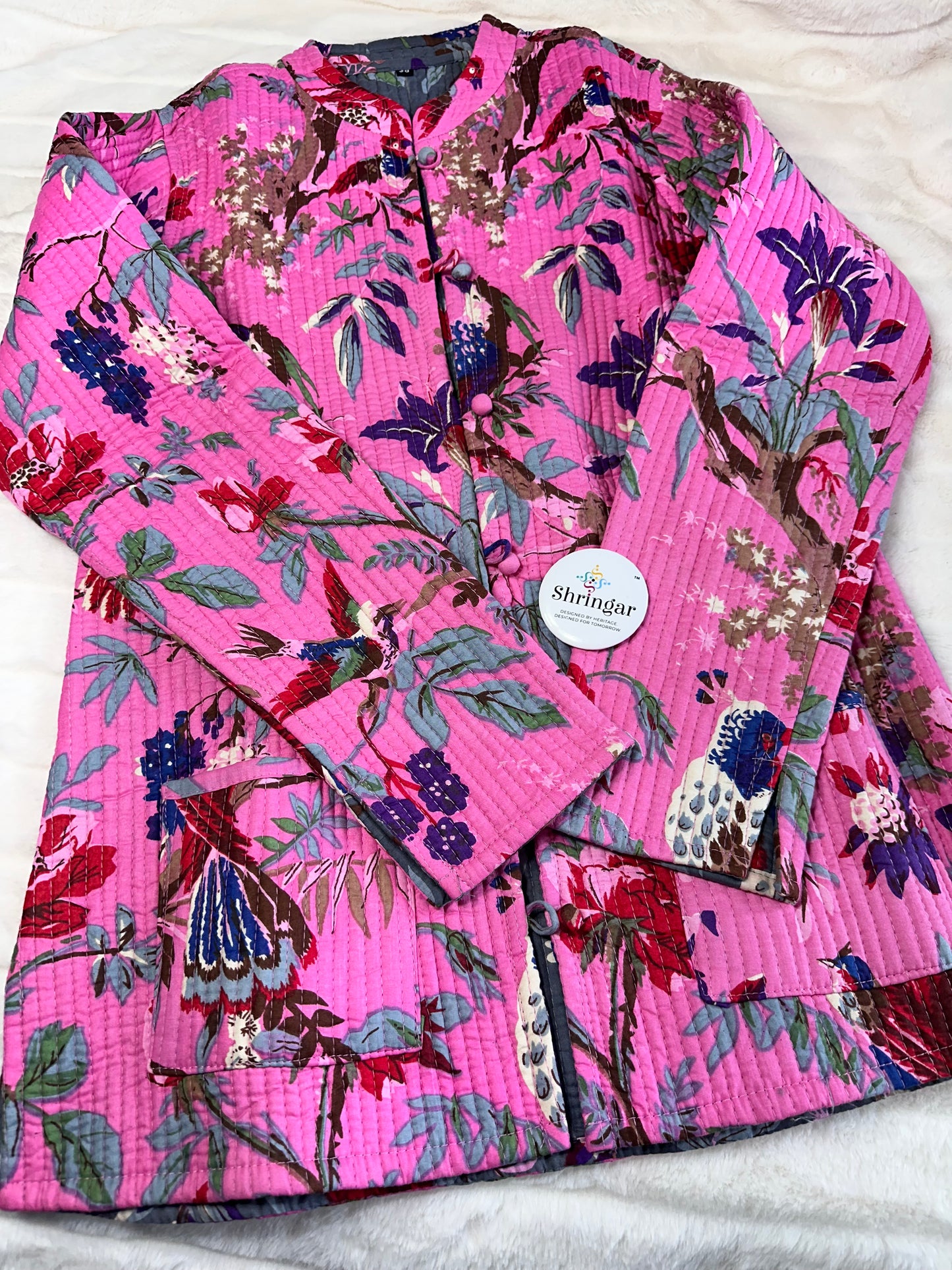 Pink Quilted Reversible Jacket