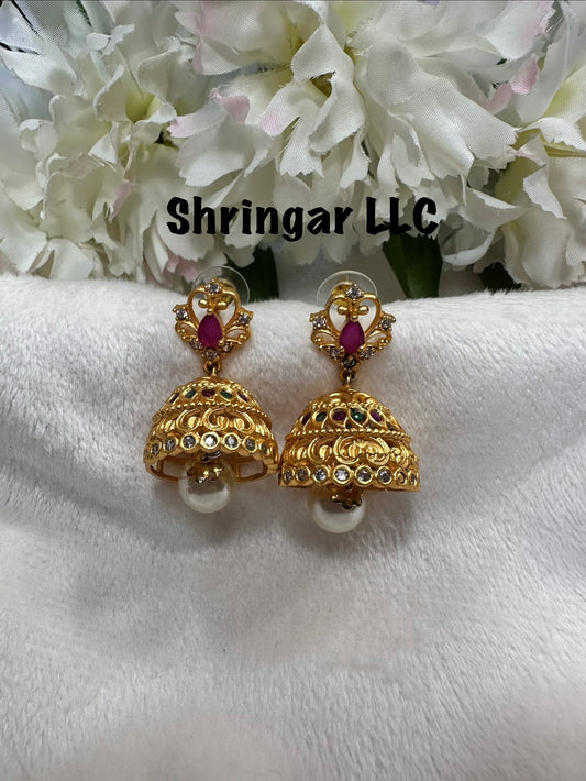 Ruby pink dew Jhumki