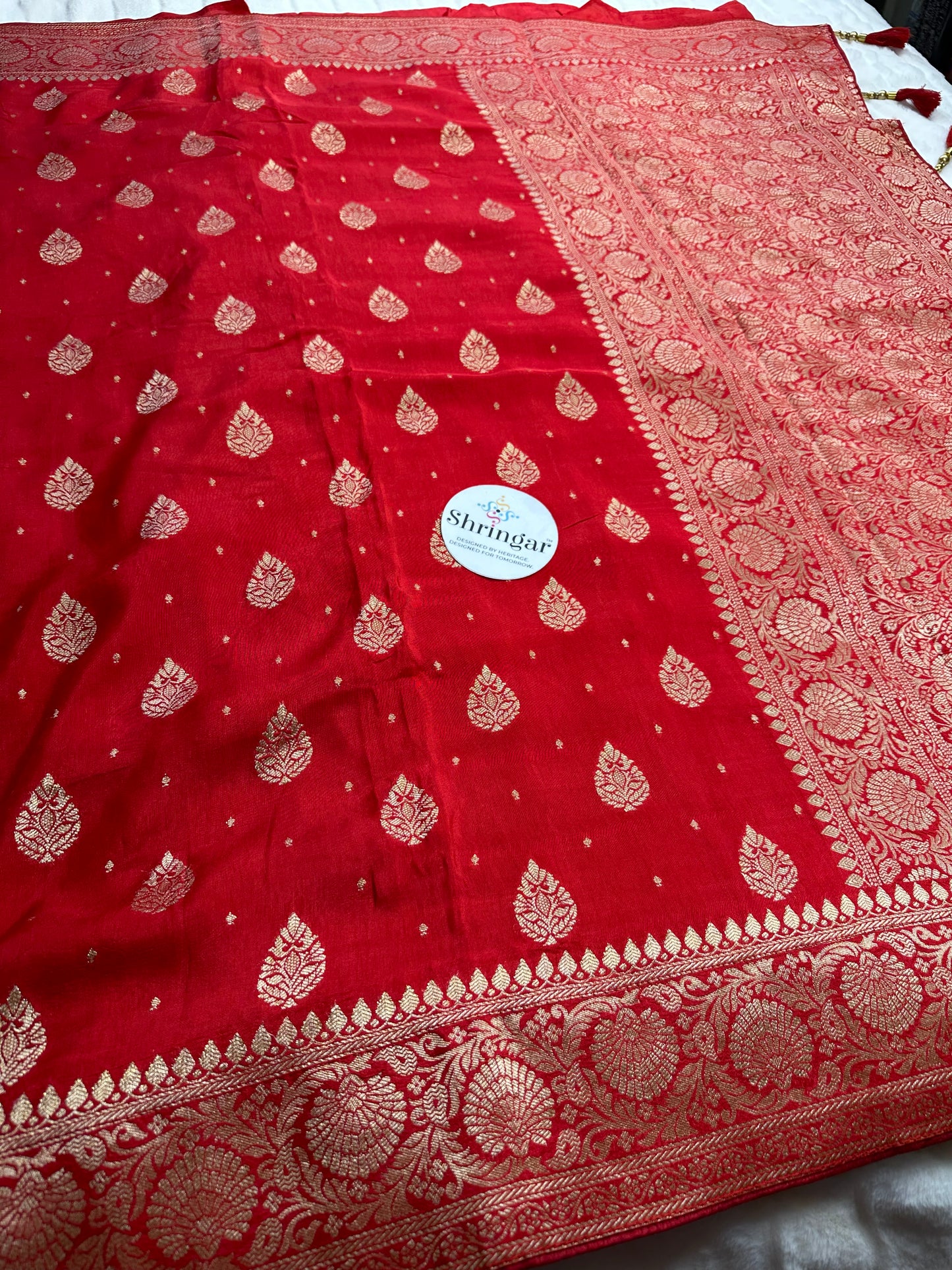 Pure Munga Silk Saree-Red