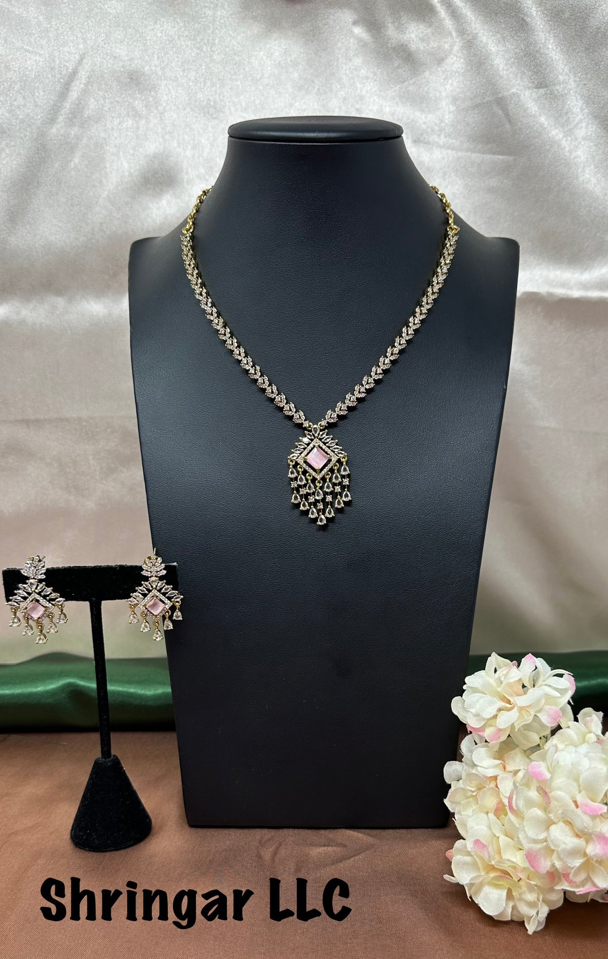 Blush Pink CZ Necklace Set