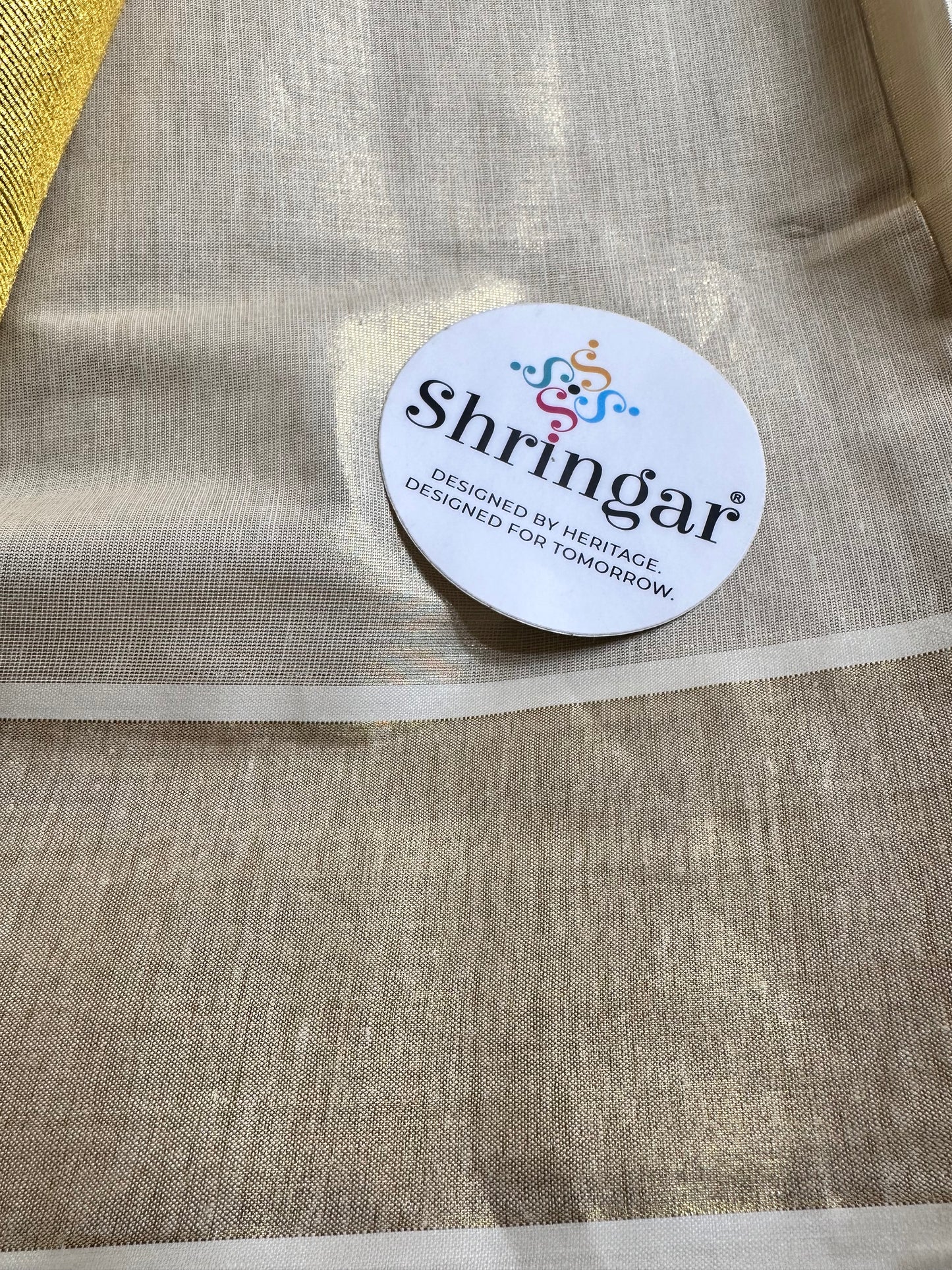 Kerala Saree with  maroon /deep burgundy and gold lotus motifs