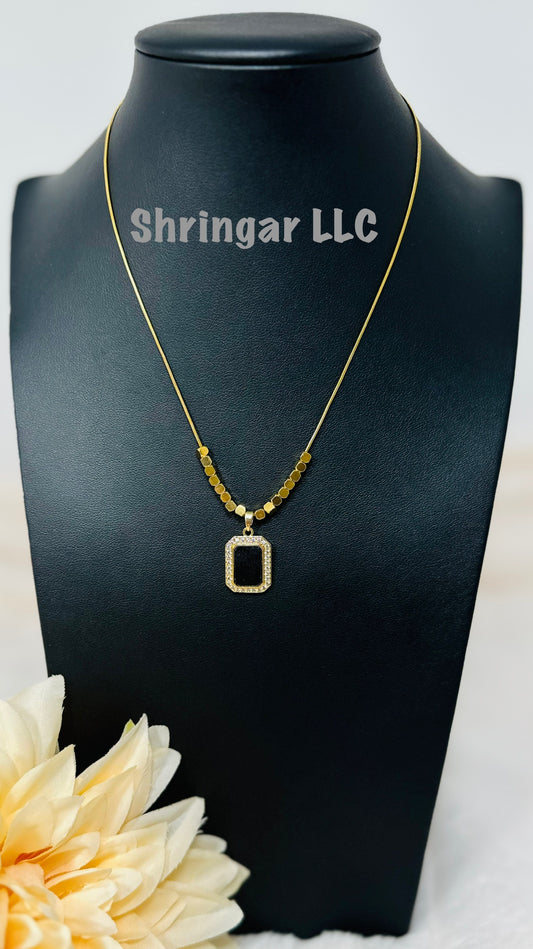 The Midnight Onyx Halo Necklace