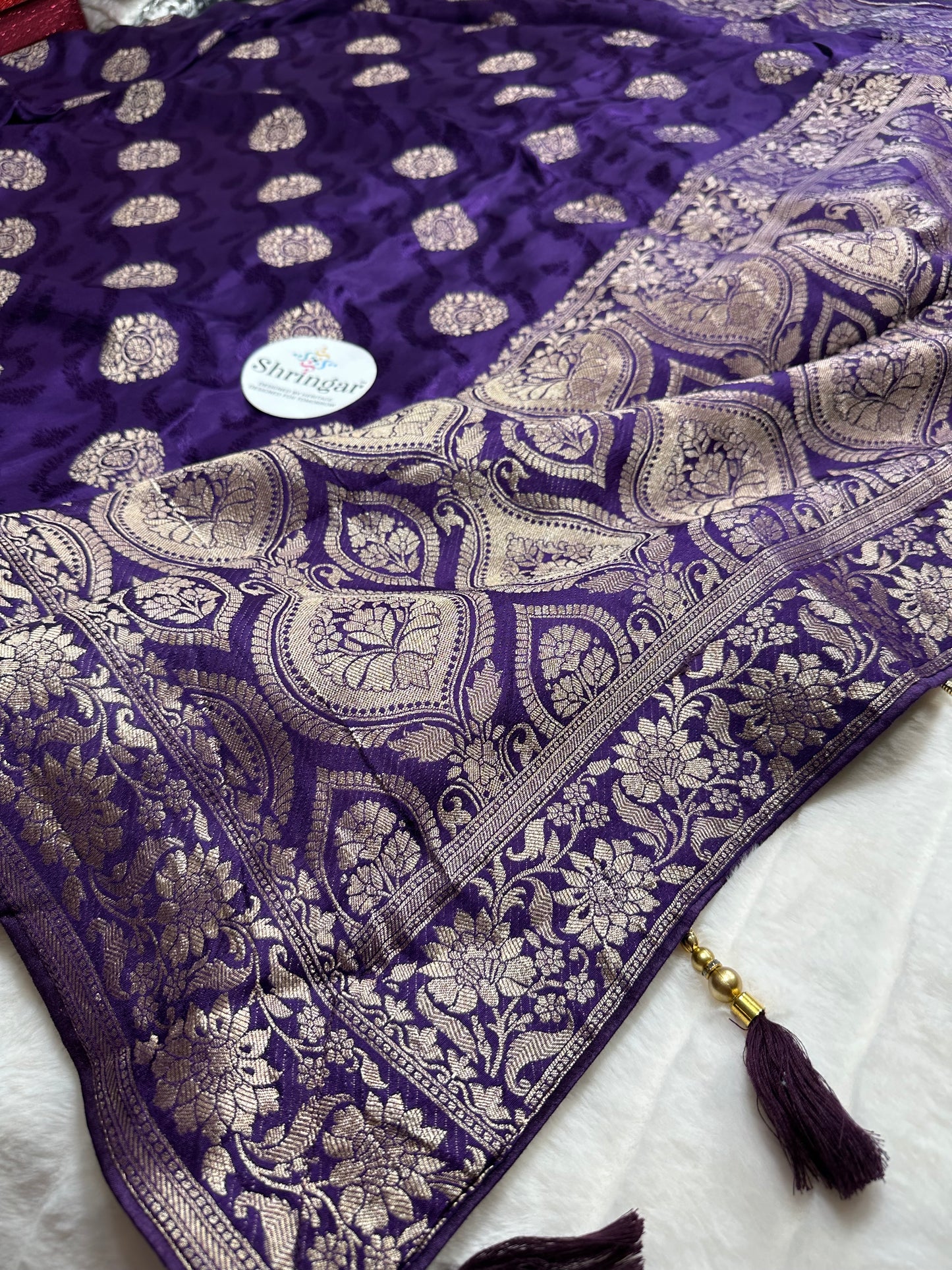 Royal Violet Pure Munga Silk Saree