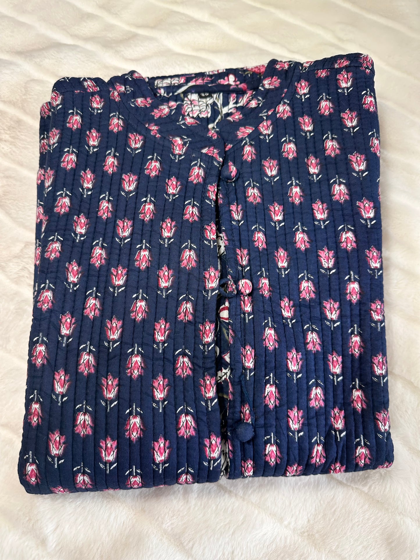 Blue Quilted Reversible Jacket