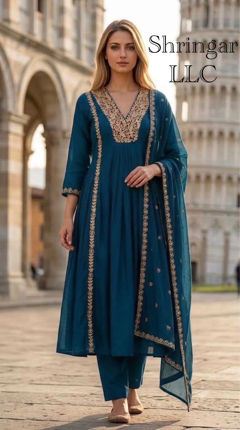 Mul Chanderi Readymade Salwar Suit