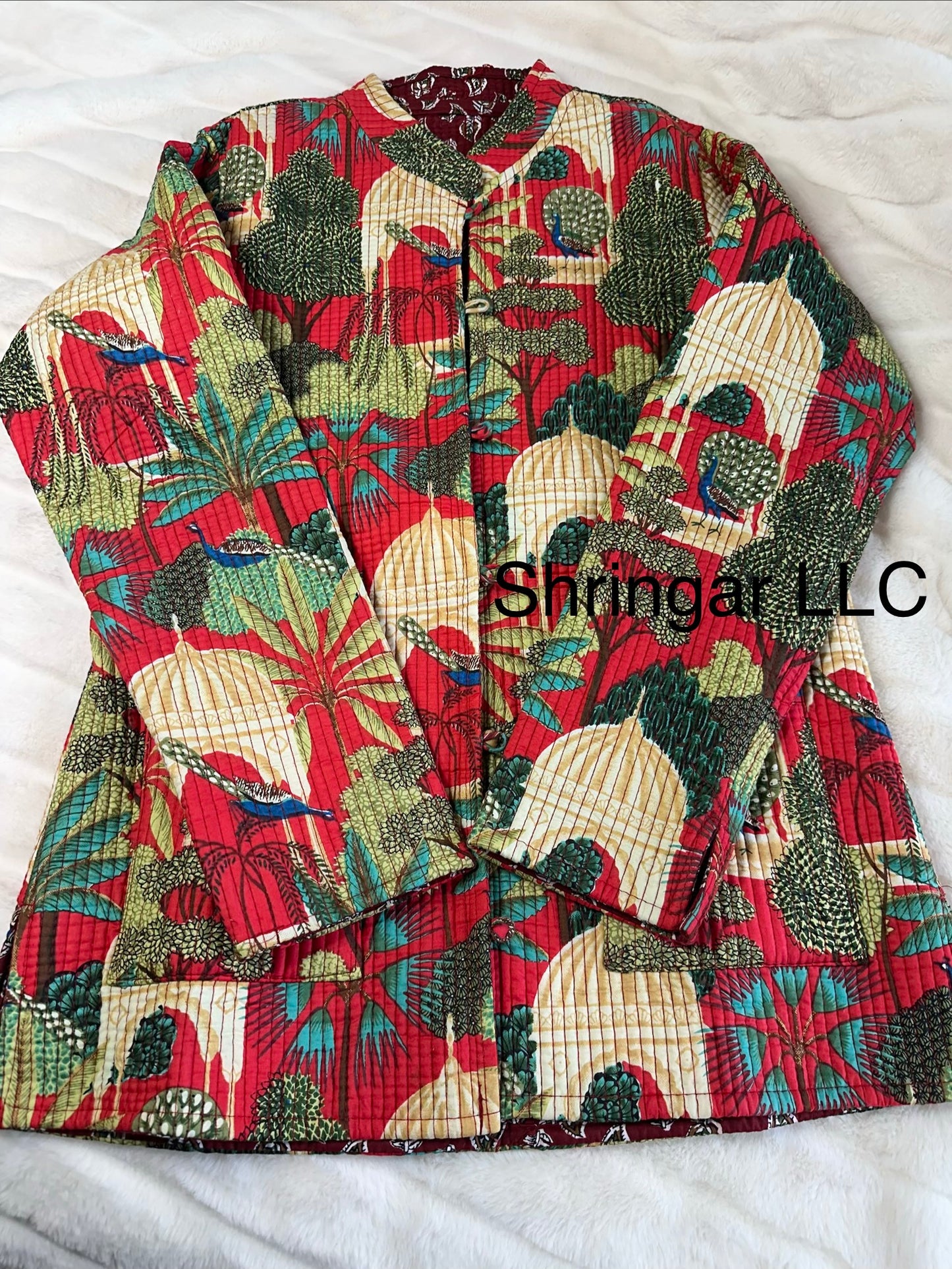 Red Quilted Reversible Jacket