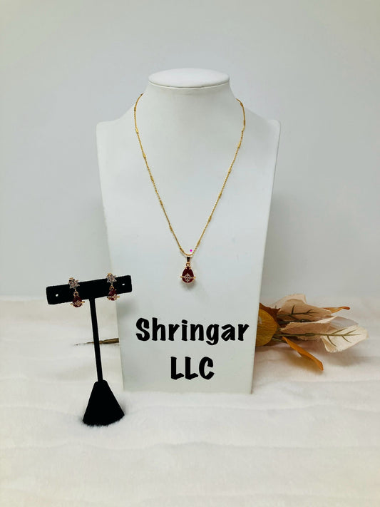 Scarlet Petal Necklace Set