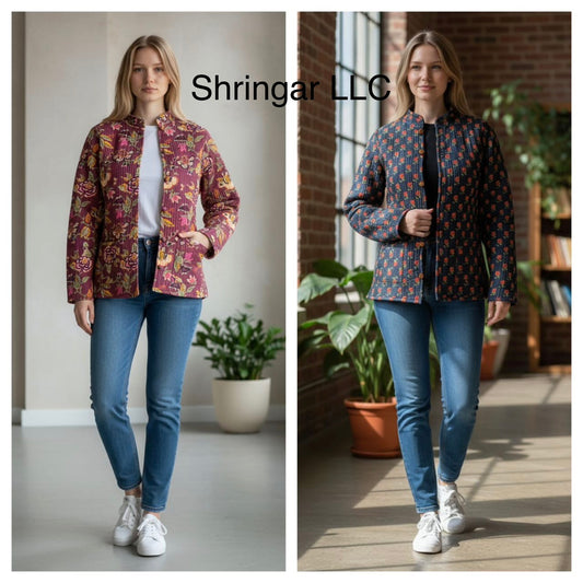 Burgundy Quilted Reversible Jacket