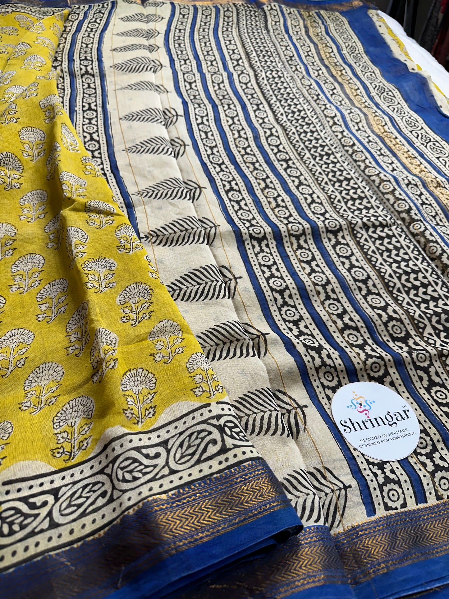The Sahira Handblock Maheshwari Silk Saree