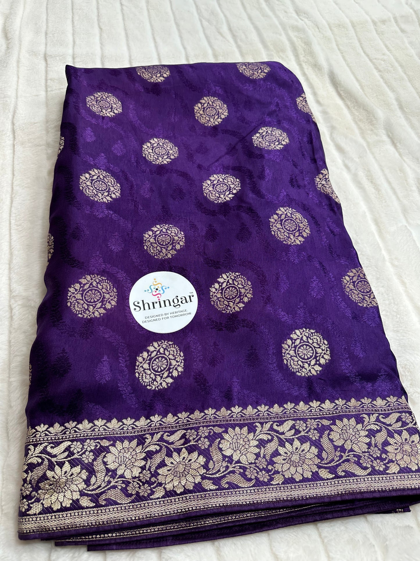 Royal Violet Pure Munga Silk Saree