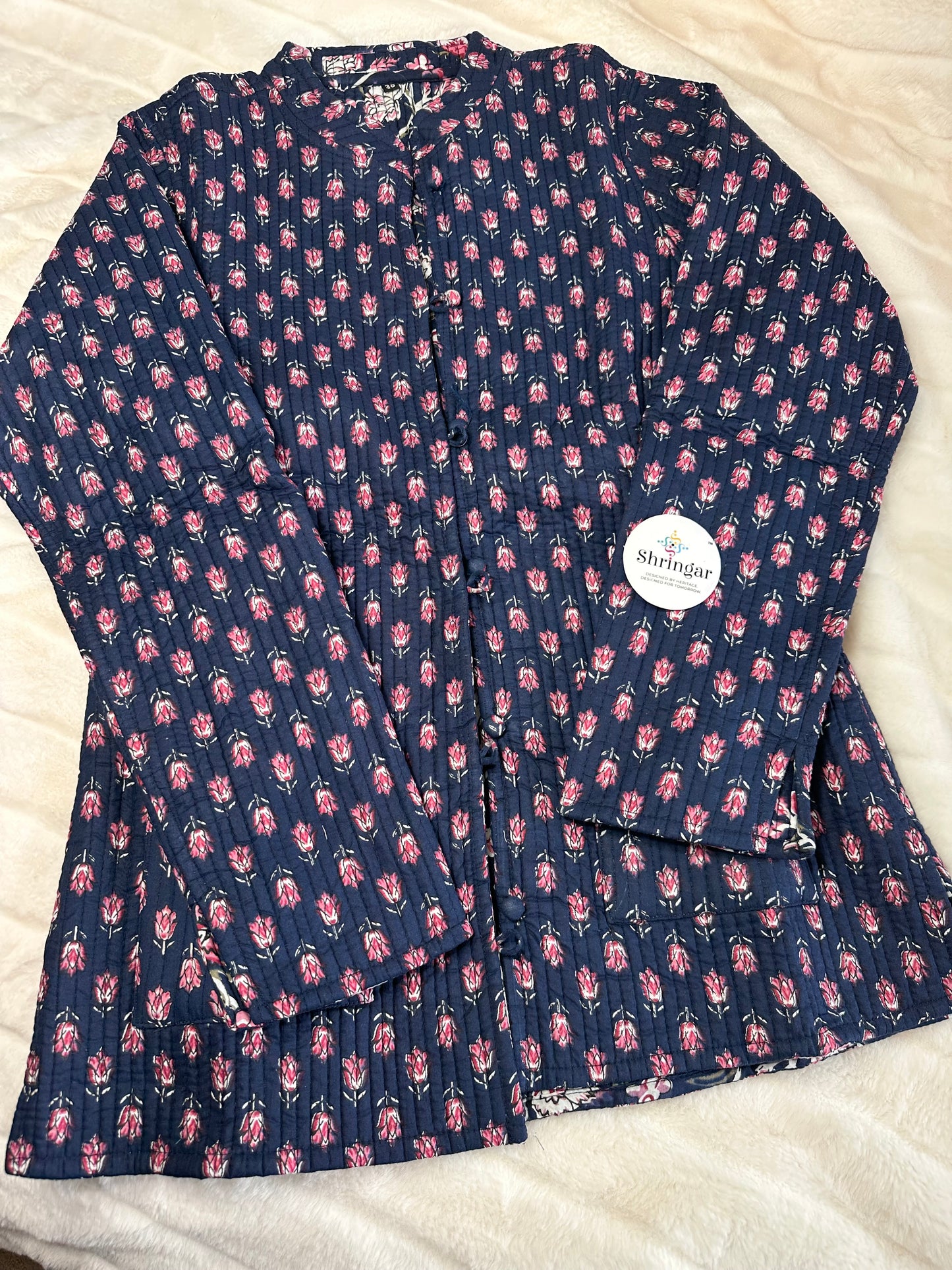 Blue Quilted Reversible Jacket