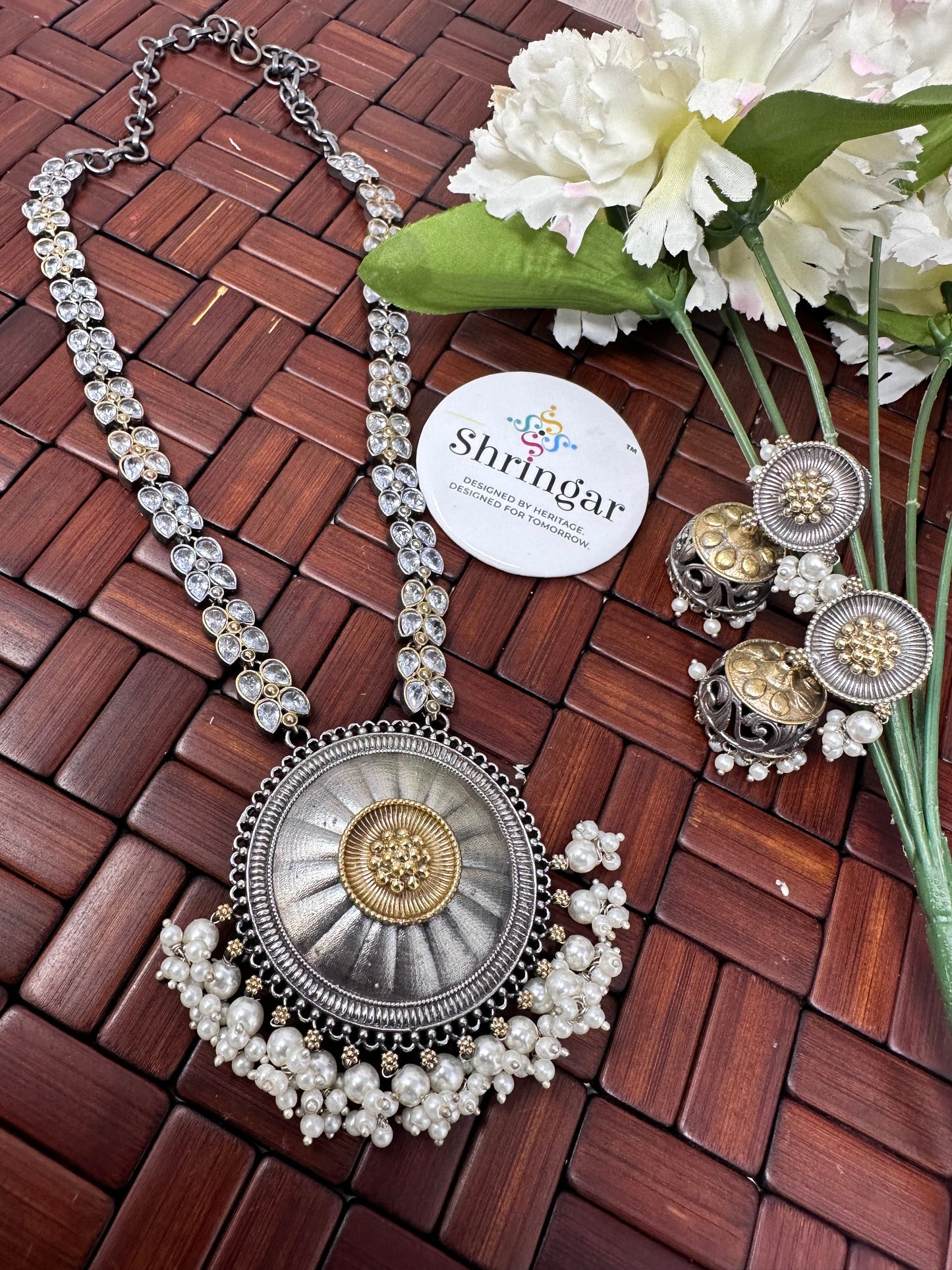 Aura Dual tone Statement Set