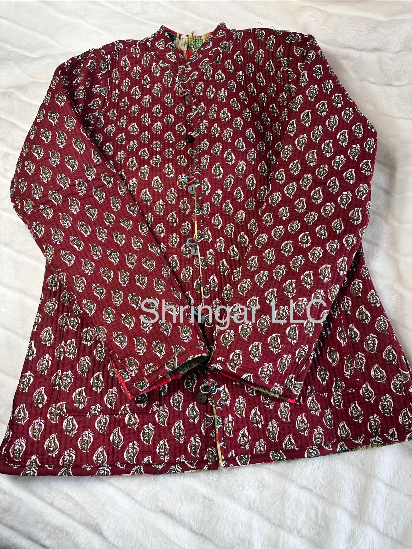 Red Quilted Reversible Jacket