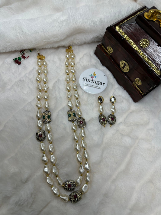 Shringar Royal Pearl & Antique Motif Set