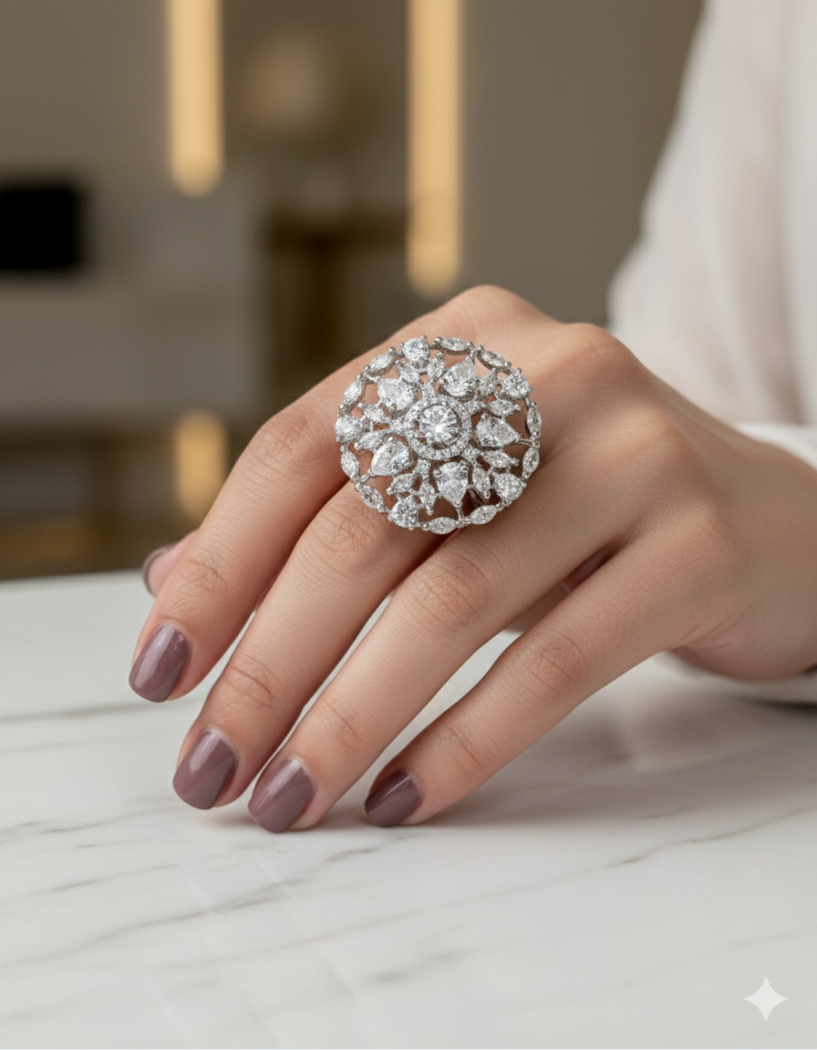 Radiant Bloom Statement Ring