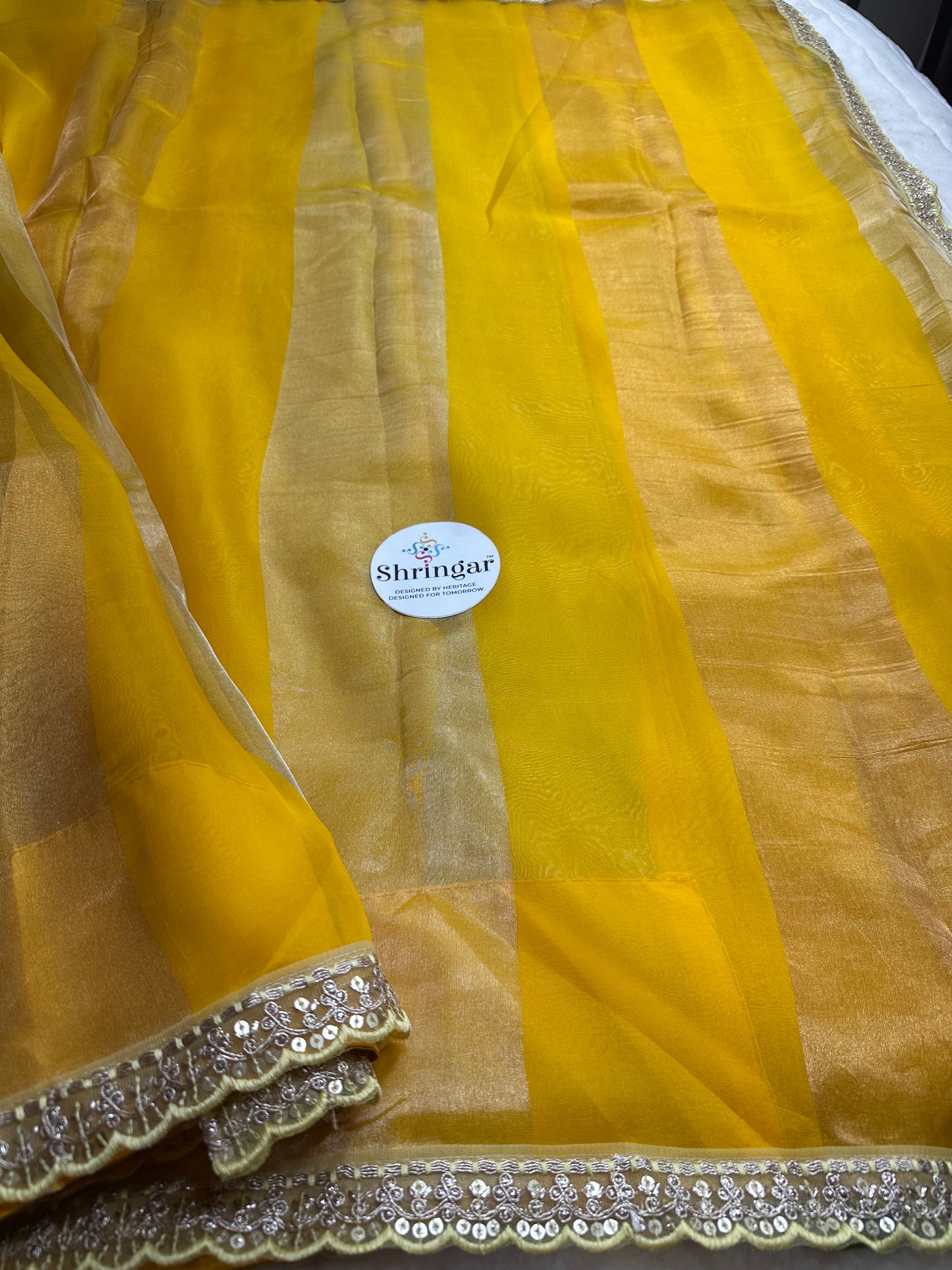 Pure Banarasi Tissue Silk Saree - Yellow