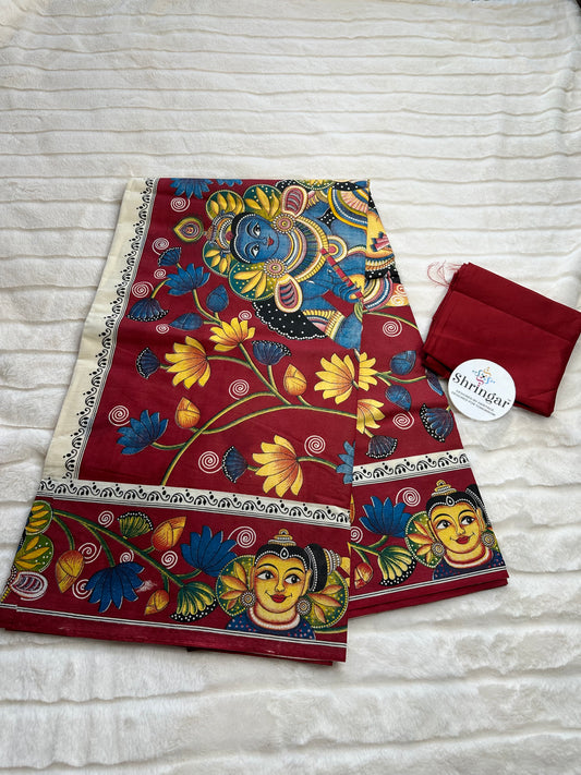 Kerala Saree with Blouse Fabric