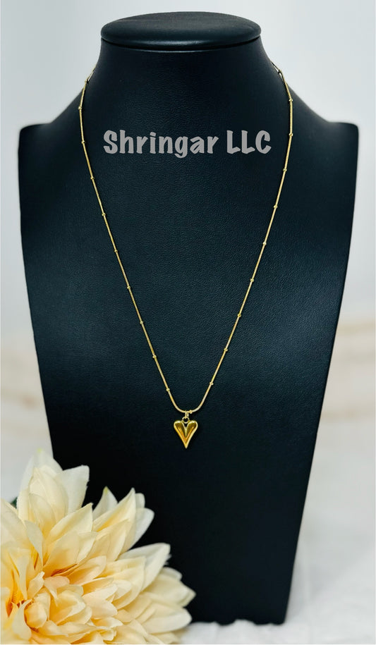 Everlast Gold Heart Drop Necklace