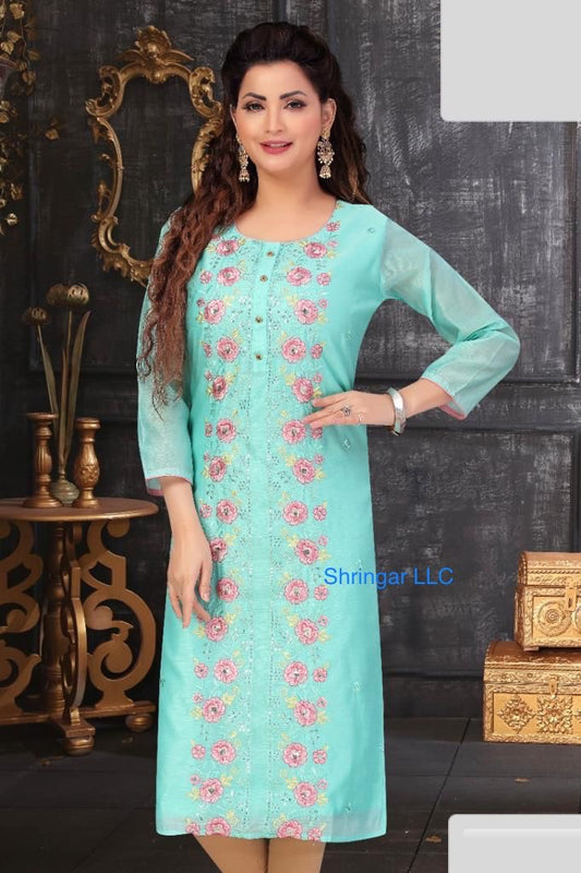 Chanderi Silk Kurti