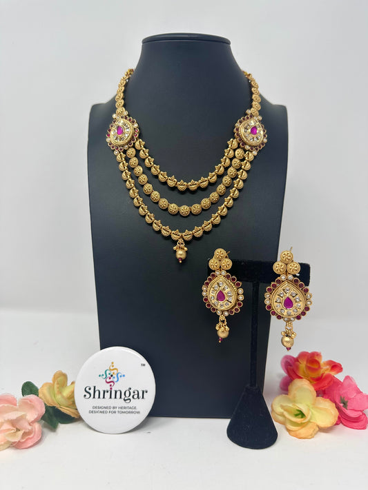 3 Layered Mala with Earrings