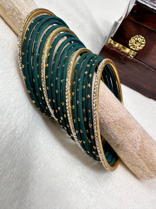 Metal Bangles -Dark Green