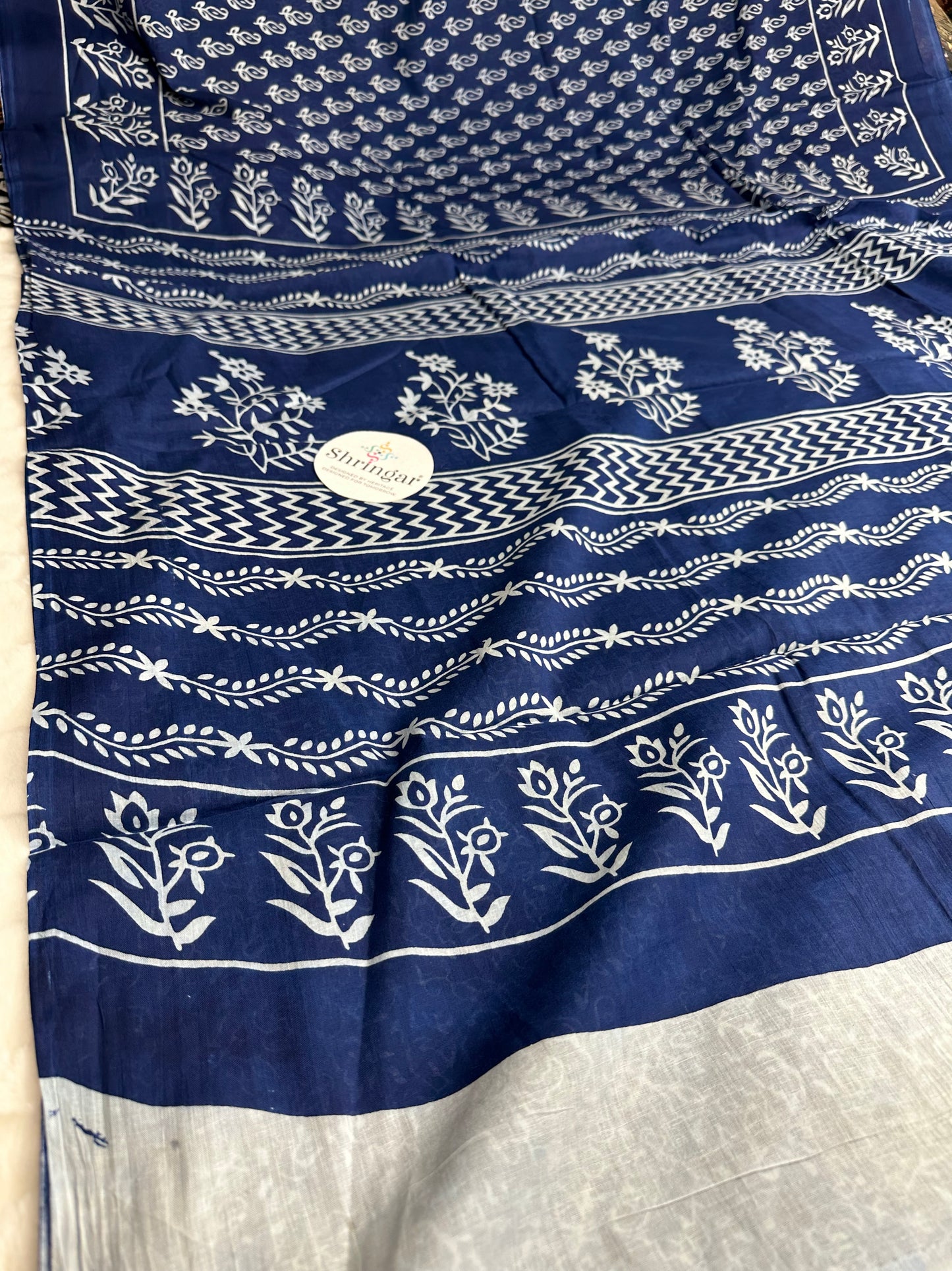 Pure Mulcotton Saree- Blue