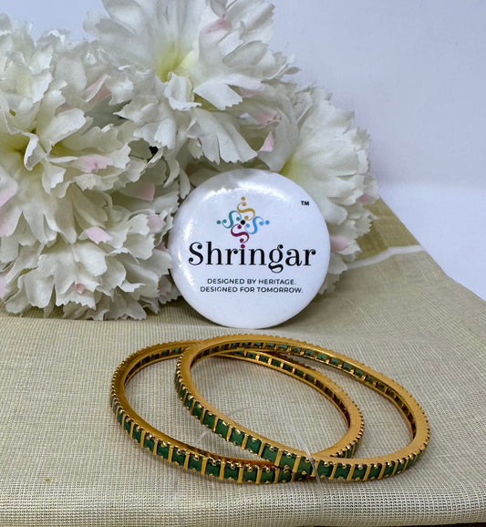 Green Stone Bangles