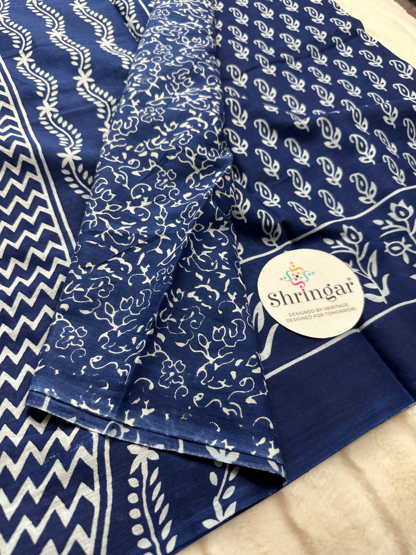 Pure Mulcotton Saree- Blue