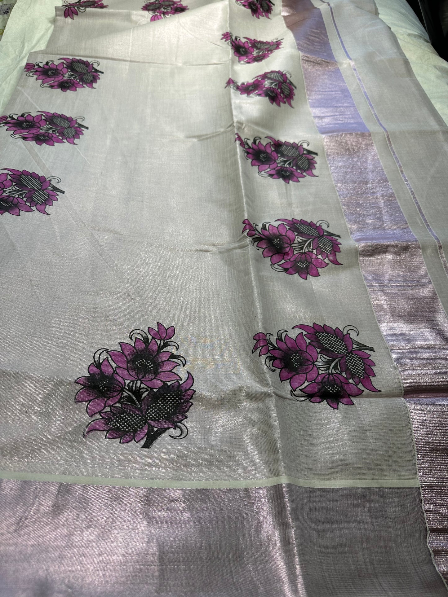 Kerala Rose Gold Tissue Saree