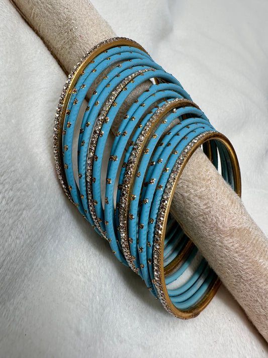 Metal Bangles- Aqua Blue