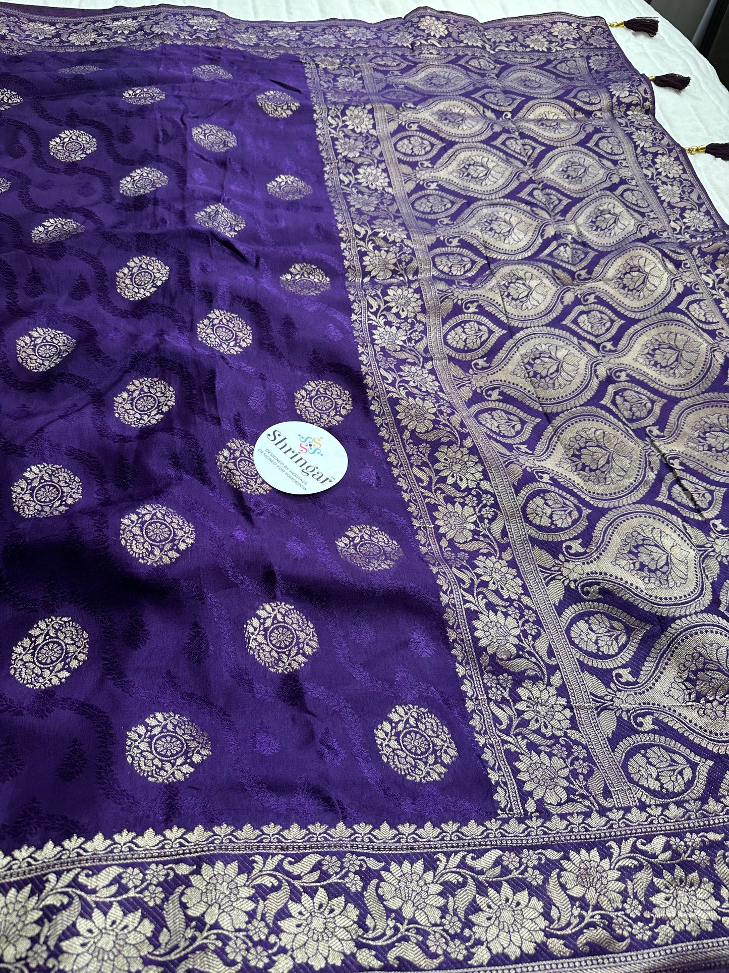 Royal Violet Pure Munga Silk Saree