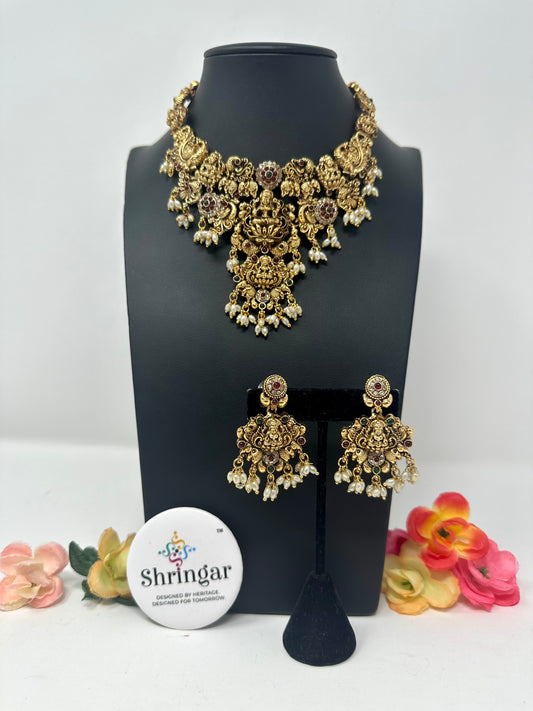 Antique gold necklace set