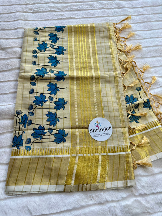 Kerala Saree With Blouse Fabric