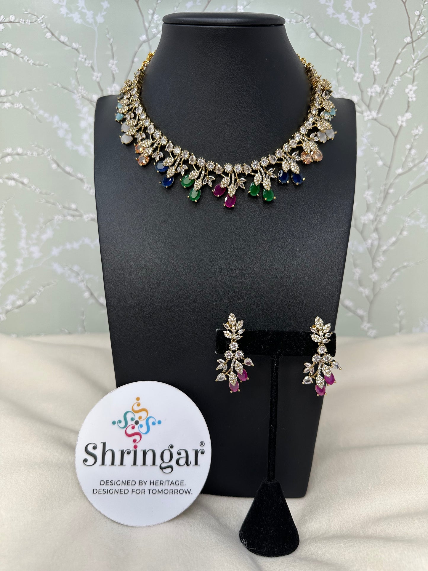 Gilded Multi-Stone Vine Set