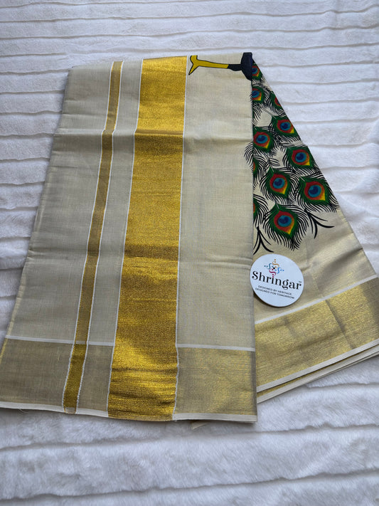 Kerala Saree with Blouse Fabric