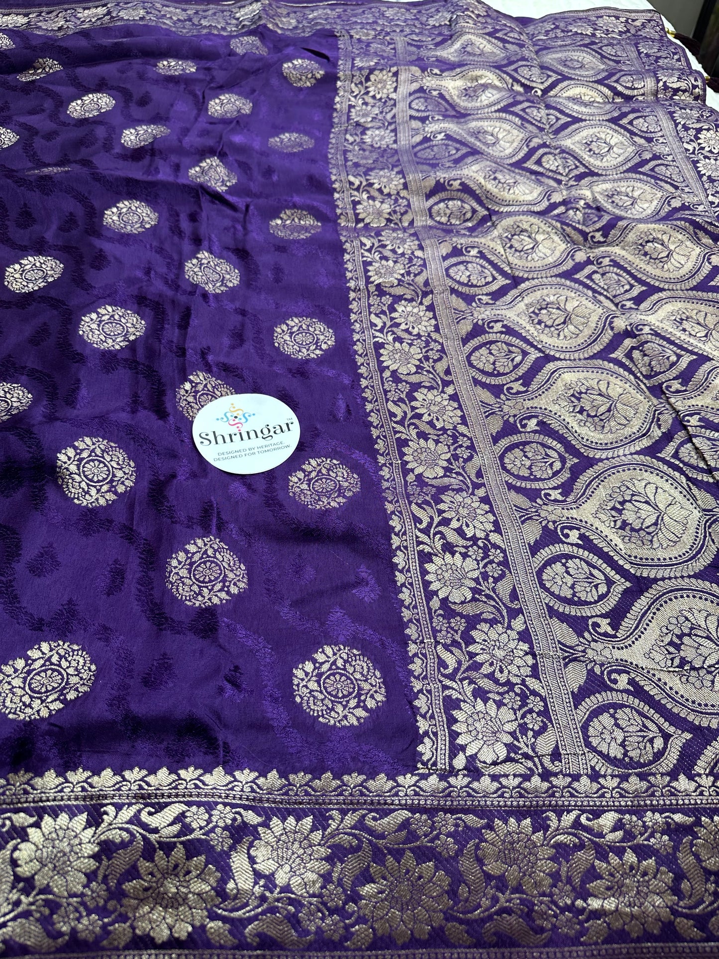 Royal Violet Pure Munga Silk Saree