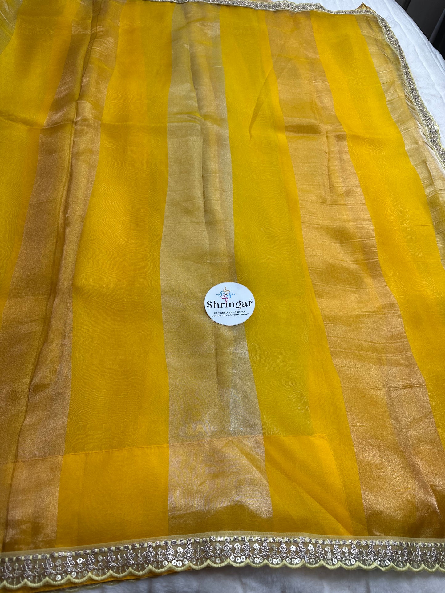 Pure Banarasi Tissue Silk Saree - Yellow